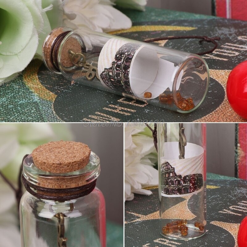 1pc lege, doorzichtige glazen flessen met gelukswensen en kurk als bedankje voor een feestje, 12 oktober