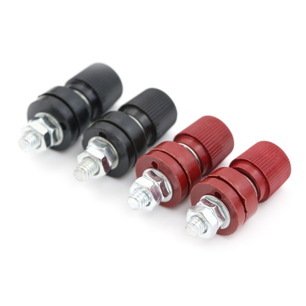 4pcs/lot Terminal 6mm Screw M6 Power Supply Terminals Binding Post(2PCS Red + 2PCS Black)