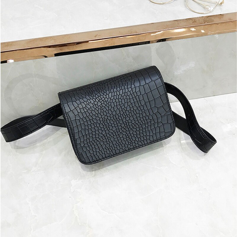 Moda Modello Del Coccodrillo Marsupi di Cuoio Delle Donne Sacchetto Del Telefono Confezioni Petto Delle Signore Sacchetto Della Cinghia Della cinghia Larga Femminile Crossbody Flap