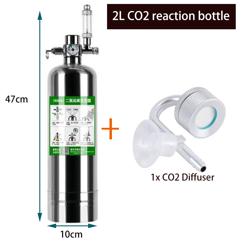Système de générateur de CO2 pour Aquarium, Kit de cylindre en acier inoxydable, générateur de dioxyde de carbone, Kit de plantes d&#39;aquarium