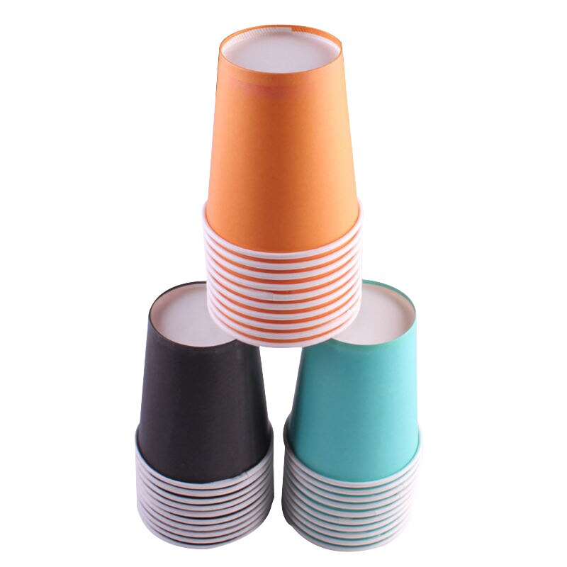 20 stk merke papirkopper 9oz ensfargede papirkopper bursdagsfest servise catering engangs tykk farget