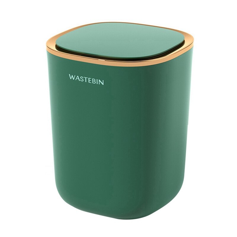 12L Smart Sensor Garbage Bin Kitchen Bathroom Toilet Trash Can Automatic Induction Waterproof Rubbish Bin with Lid: Green
