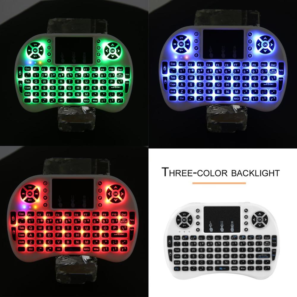 2.4Ghz Draadloze Toetsenbord Voor Android Tv Box Pc Laptop 92 Sleutels Dpi Verstelbare Draadloze Toetsenbord Backlight Met Touchpad Muis: Default Title