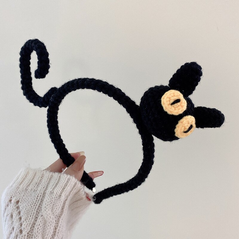 Håndlavet hæklet sød kat pandebånd til kvinder piger vaske ansigt indflydelse temperament kawaii ødelagt hårbånd tilbehør