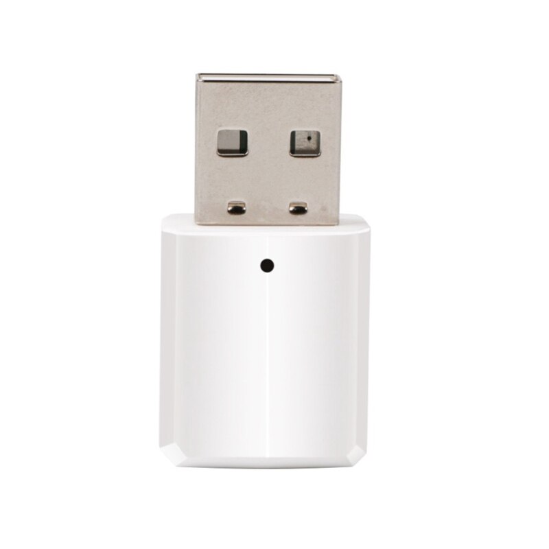 Bluetooth 5.0 sender mottaker 3.5mm aux stereo trådløs bluetooth adapter for bil musikk sender for tv: Hvit