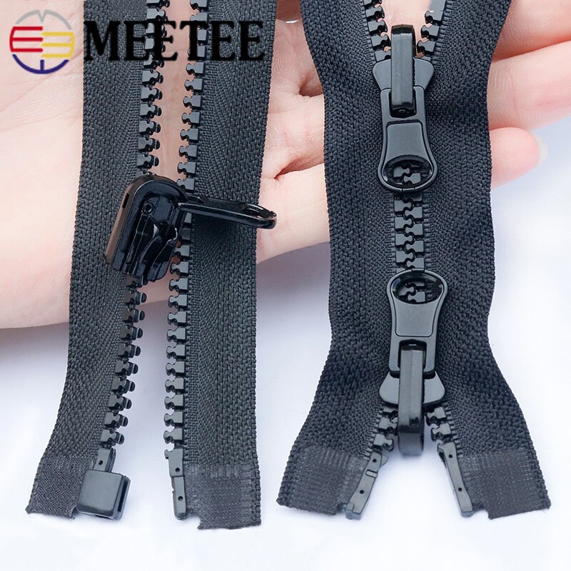 2Pcs 5# 60-100cm Double-Sided Slider Open-End Zipper Resin Zippers Zips Repair Kit For Coat Bags DIY Clothing Sewing Accessories