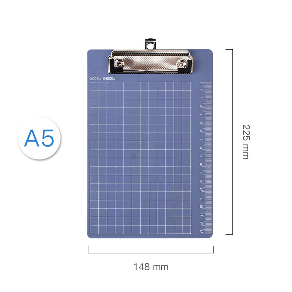 Plastic Clipboards Hard Foldover Clip Board For Office A4 A5 A6 Size With Metal Clips Easy to organize loose pages: Blue A5