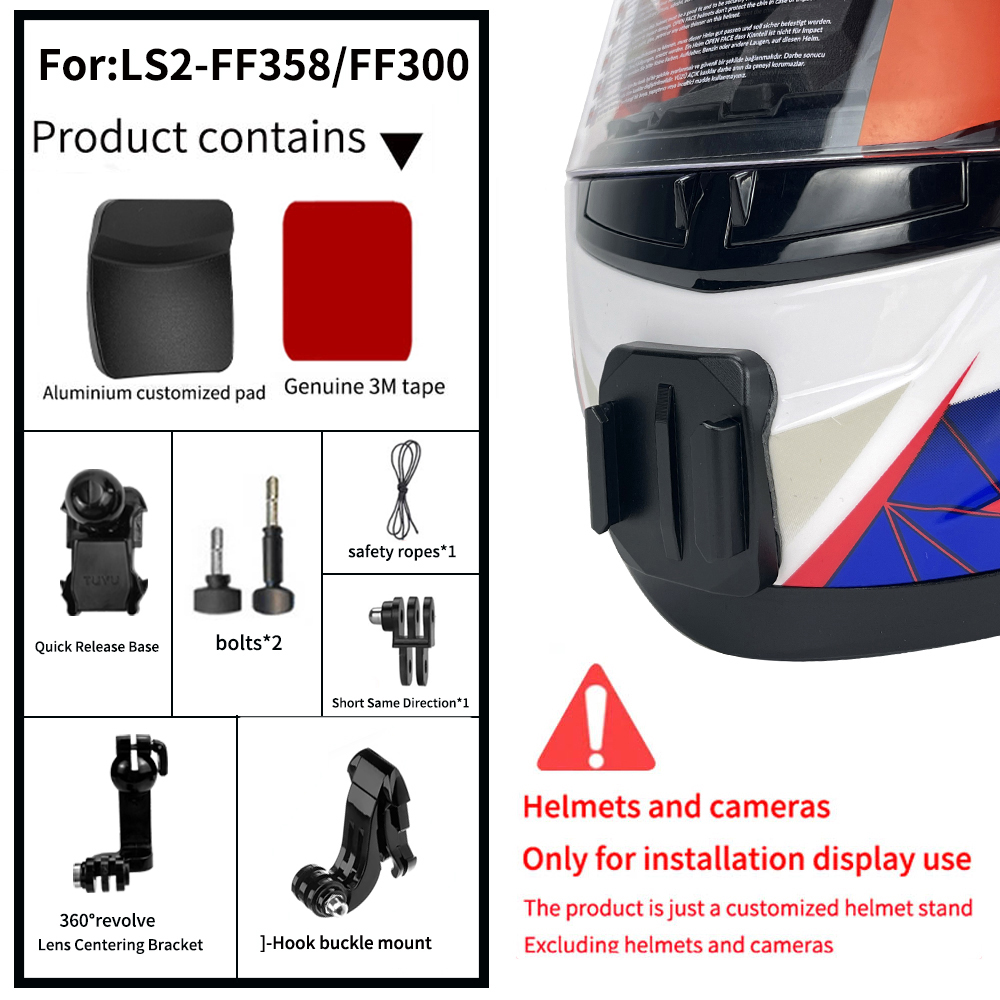 LS2-Helm, maßgeschneidert, MX701 436 FF370 352 800 801 802 805 811 903, Kinnhalterung für GoPro Hero10 Insta360 X2 3 DJI-Zubehör: Ivory#fefdd4