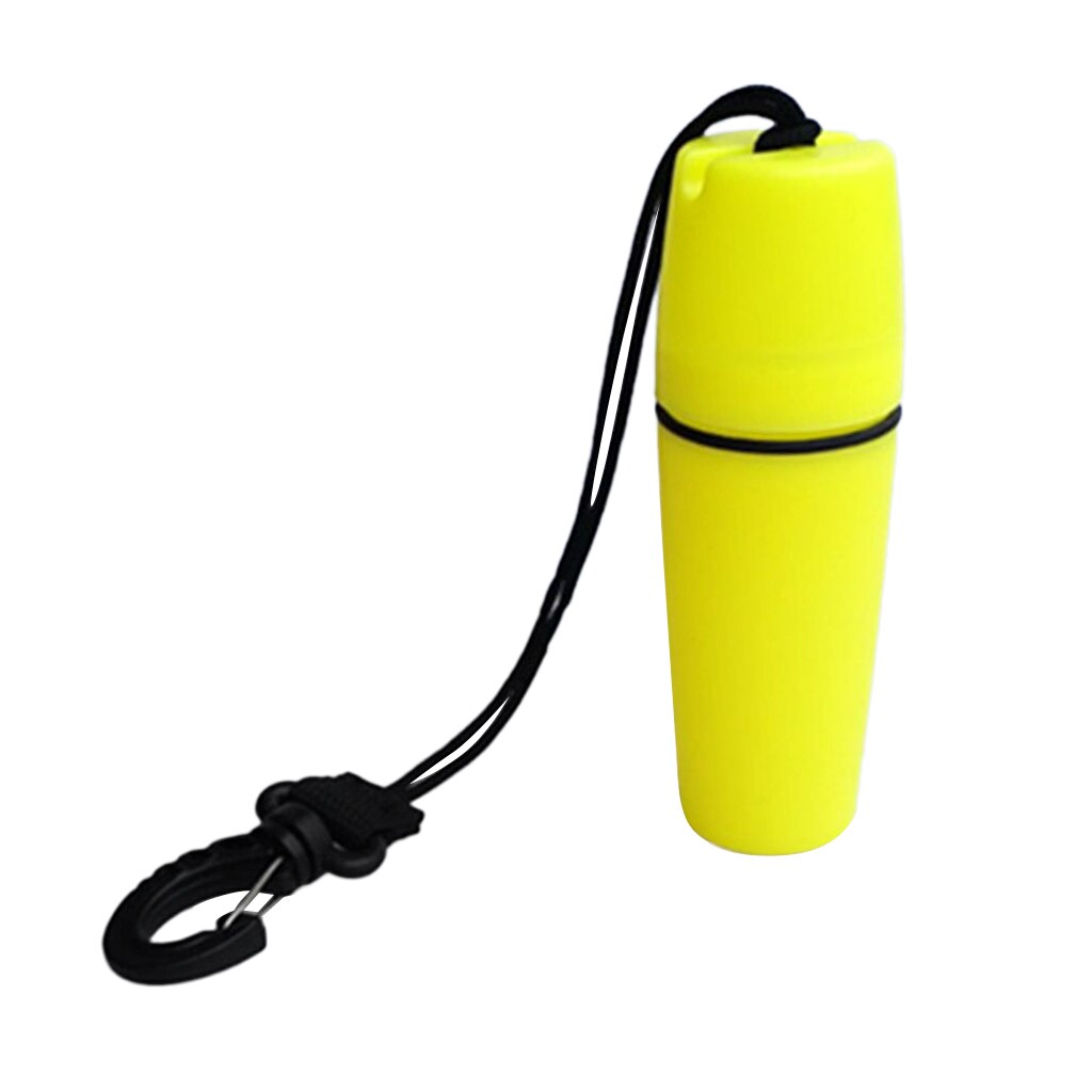 Scuba Diving Snorkeling Kayak Waterproof Container Bottle With Hook Yellow Watersports Storage Bottle