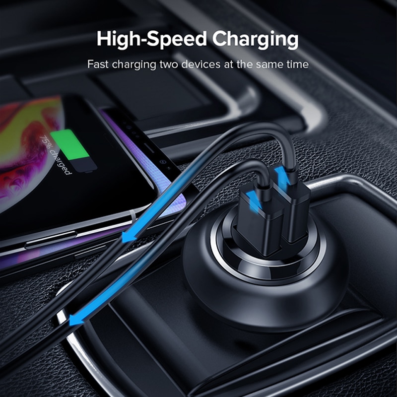 For Xiaomi Car Charger Mini 3.1a Fast Car Charger Dual Usb For Samsung IPhone Huawei Mobile Phone Quick Charger For iphone XS