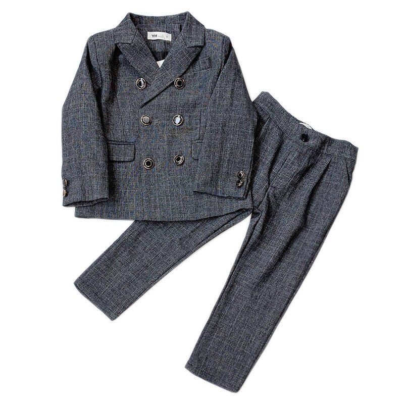 Kinderen Pak Pak Jas + Broek 2 Stuks Jongen Mode School Party Kostuum Verjaardagsfeestje Trouwjurk