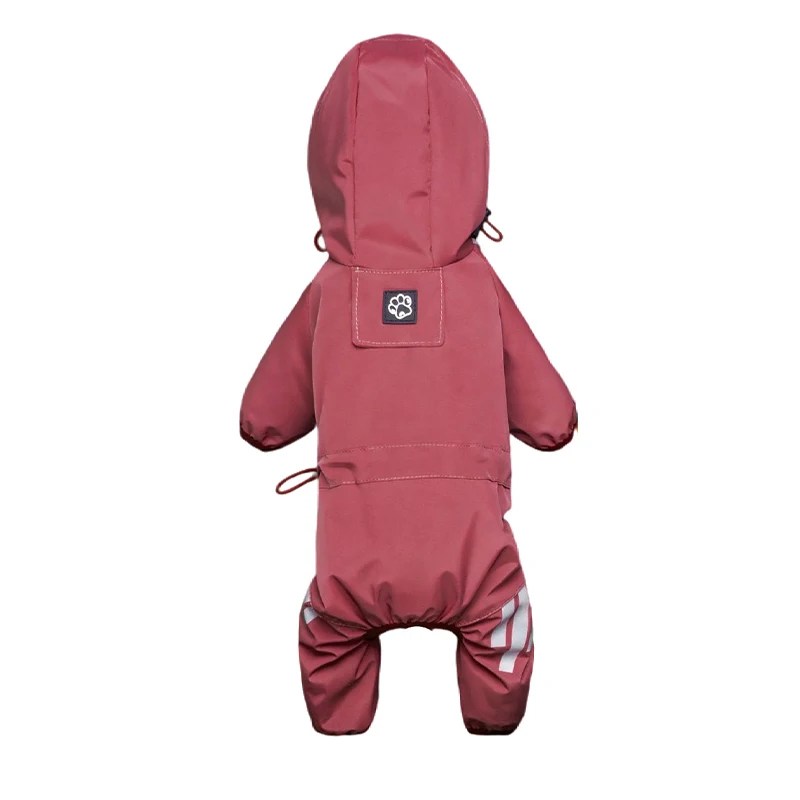 Regenjassen voor huisdieren Hond Reflecterend Waterdicht Puppy Regenjassen met capuchon voor kleine middelgrote honden Jumpsuit Chihuahua Franse Bulldog Overalls: L / Roze