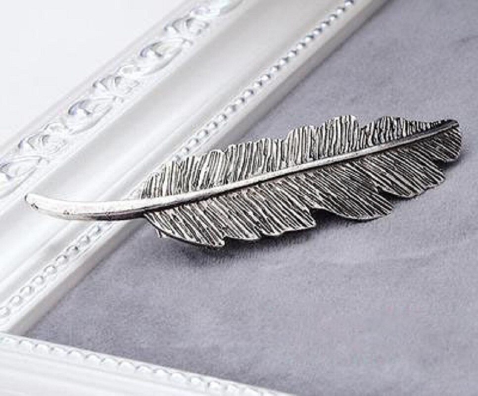 Fionto 1 stuks haarversieringen bladvorm dames haarspeldjes haarspeldjes veer haarstyling accessoires gereedschap  ce0515/5: Zilver