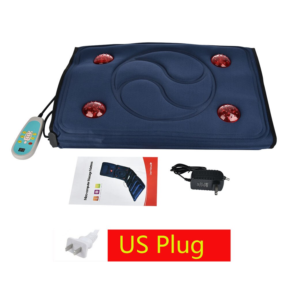 Infrarood Verwarming Massage Kussen Full Body Ontspanning Pijnbestrijding Warm Mat Blauwe Auto Kantoor Heat Seat Ontspanning Eu/Us plug: US PLUG