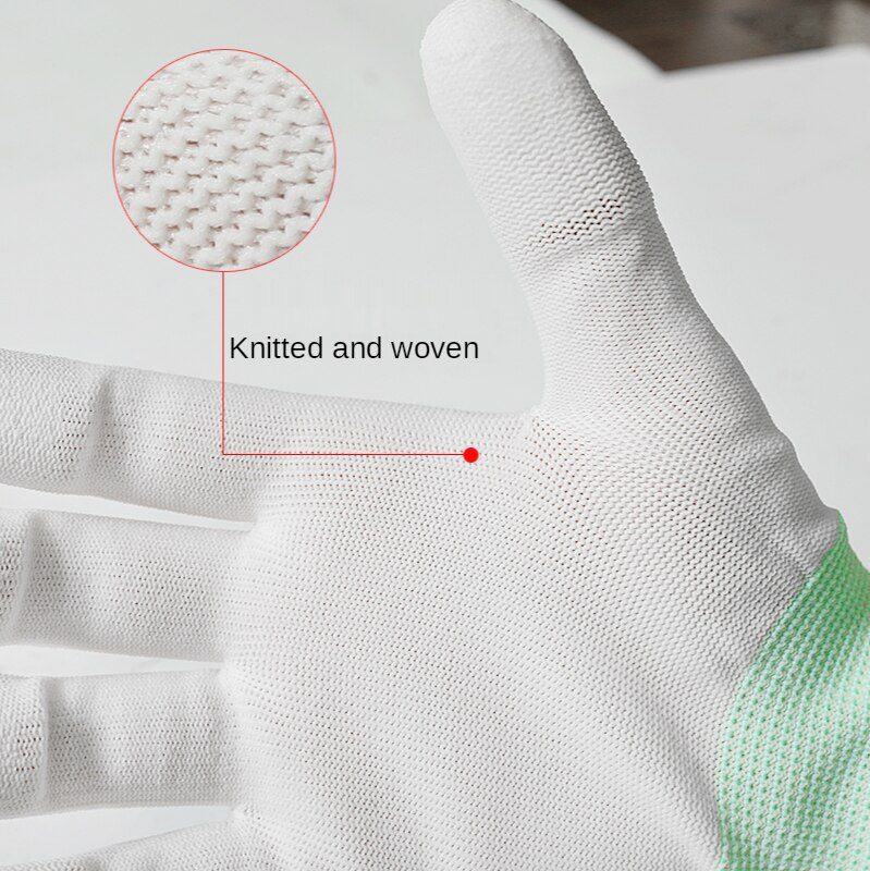 10 pares de guantes de trabajo de revestimiento de seguridad de nitrilo PU guantes con palma revestida guantes de trabajo mecánicos tienen certificado CE EN388