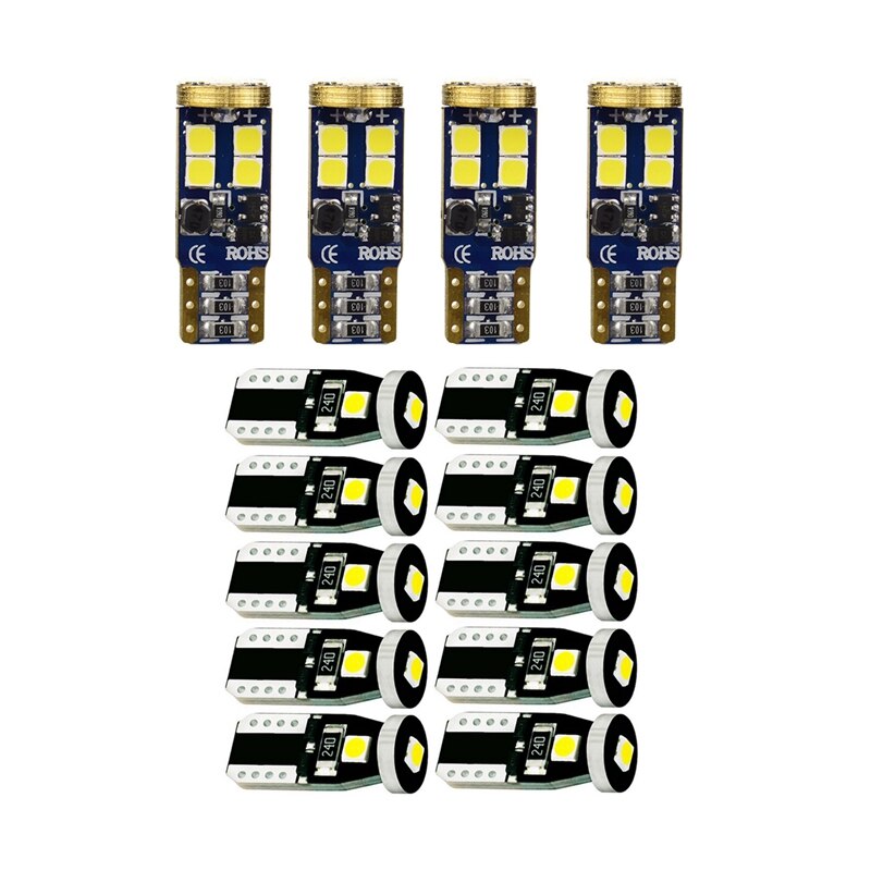 14 Uds T10 168 bombilla Led de coche 194 W5W Chipset 3030 bombillas Led 3030 marcador lámpara W5W 192 501 12-Smd y 3SMD: Default Title