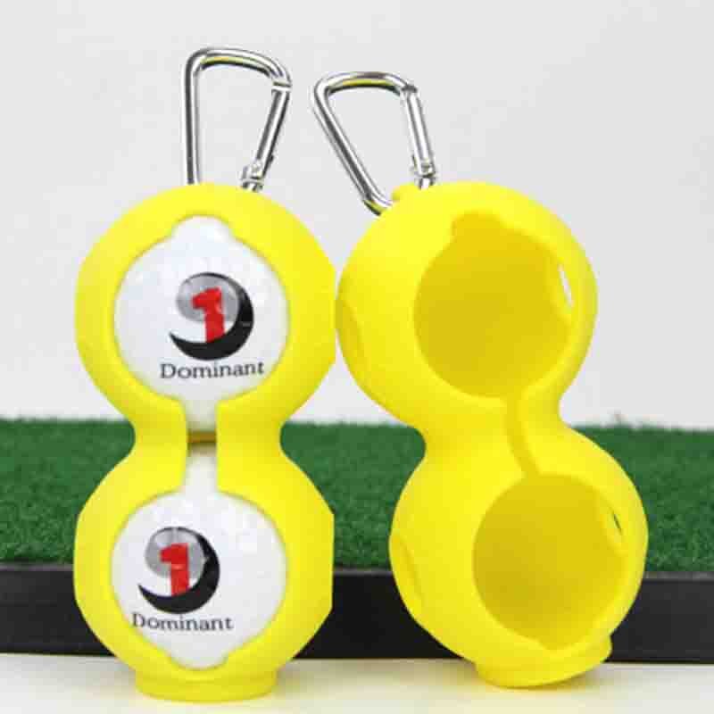 Golf silicone ball cover 2 pieces of golf accessories golf silicone protective cover can be hung on the belt: Yellow
