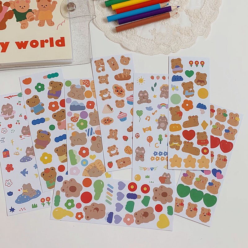 eins Karikatur gummibärchen Aufkleber DIY Scrapbooking glücklich planer Müll Tagebuch schreibwaren Mädchen Tagebuch fotoalbum Dekoration aufkleber