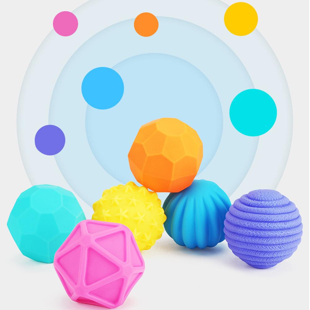 6Pcs Textured Multi Ball Set Multi Sensory Super Soft Develop Baby's Tactile Senses Toy Educational Early Rattle Activity Toys