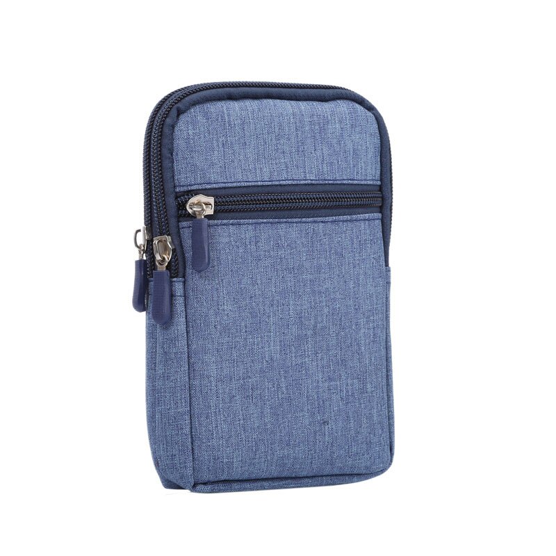 Cowboy Cloth Phone Pouch Belt Clip Bag for Samsung S7 S6 Edge S5 S4 S3 Note 7 5 4 3 with Pen Holder Waist Bag for Xiaomi: Blue