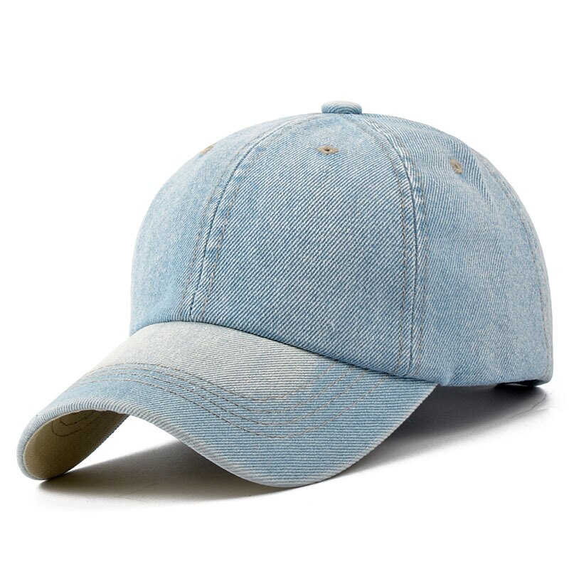 Unisex Feste Denim Baseball Cap Blank Gewaschen Jean Hut Casquette Einstellbare Hysterese Hüte Caps Für Männer Und Frauen: Light blue