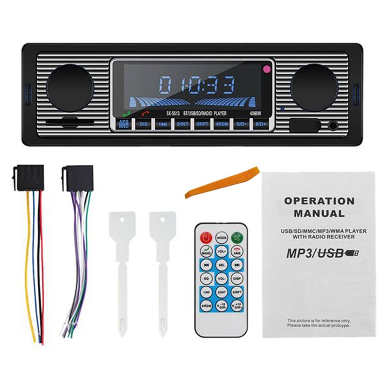 Autoradio Bluetooth Vintage, lecteur MP3, USB, AUX, stéréo classique, 12V