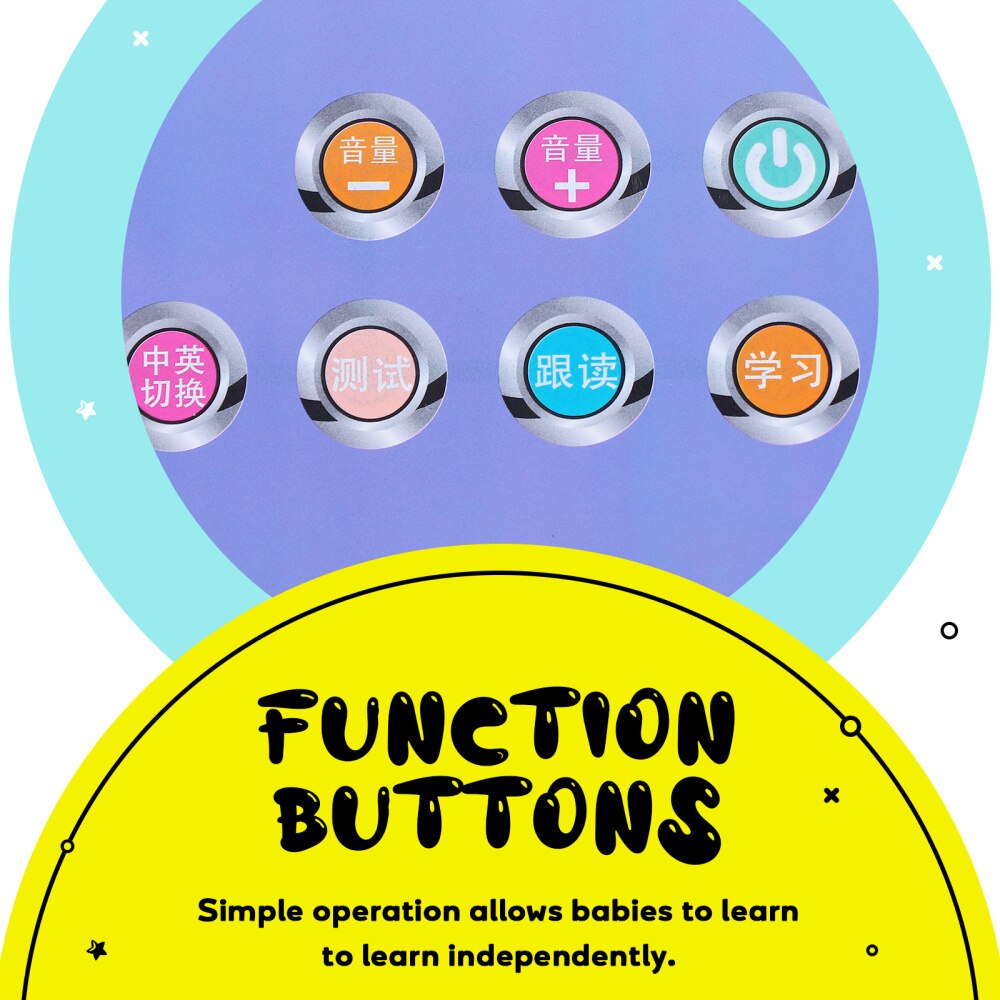 2pcs Toddler Early Educational Audio Learning Chart Between English and Chinese