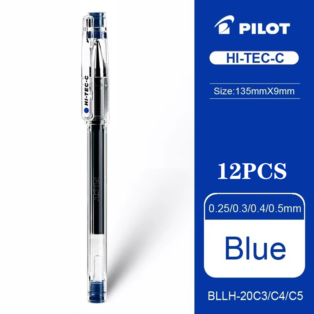 Pilot gelpenna hi-tec-c sprutspets finansiell bötespenna 0.25/0.3/0.4/0.5mm svart penna kontorstillbehör skola japansk brevpapper: Blå / Röd