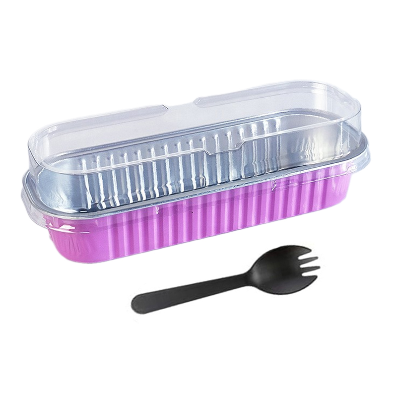 50 teile/satz Aluminium folie Kuchen form mit Deckel & Gabel Mini Backformen hitze beständige Brot Muffin Kuchen behälter Küchengeräte: TRANSPARENT