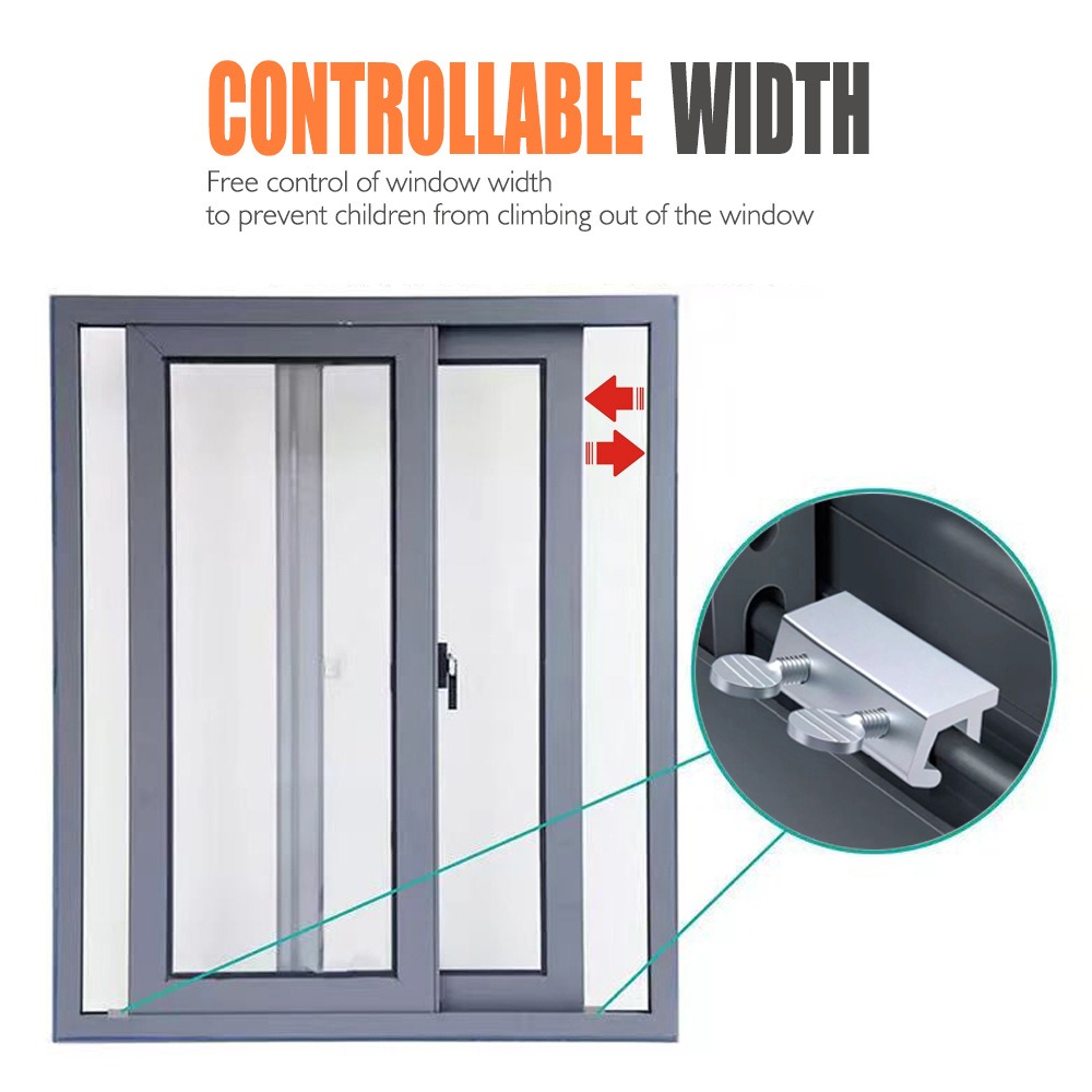 Langlebige Fensterschlösser aus Aluminiumlegierung, verschiebbar, sicher, verstellbare Schiebetür-Clips, Sicherheitsfenster-Schloss-Stopper für Türen