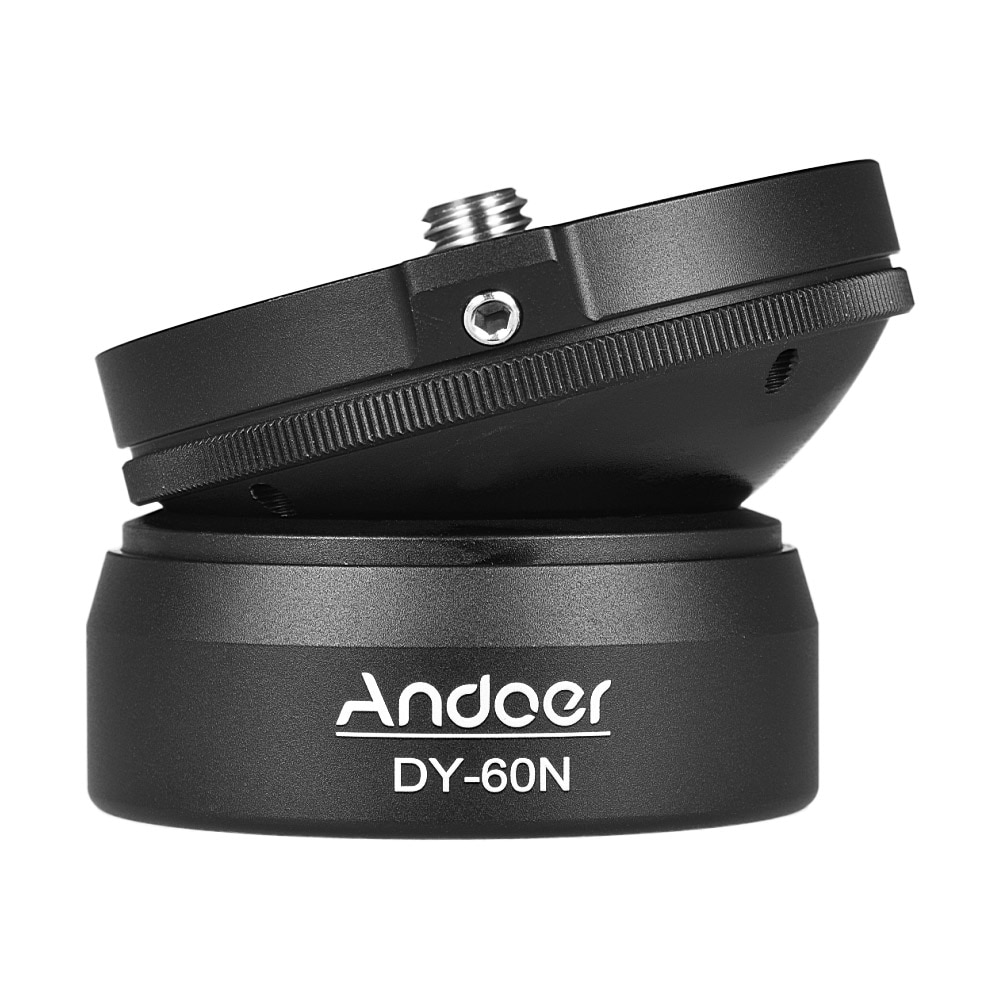 Andoer DY-60N Aluminum Alloy Tripod Leveling Base Panorama Photography Ball Head with 1/4" screw Bubble Level for Canon