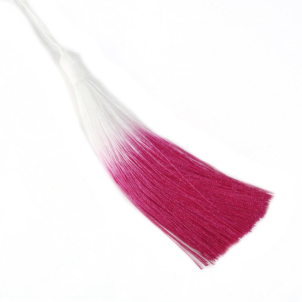 13cm 1 veelkleurige gradiënt kwastjes voor gordijnen, zijden kwastjes, sieradenaccessoires, doe-het-zelf naaitas, franjes: Fuchsia