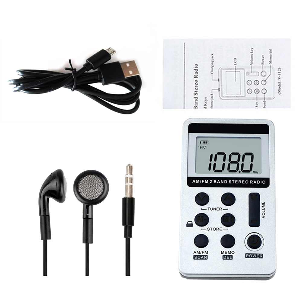 HanRongDa HRD-103 AM FM Radio digitale ricevitore Stereo a 2 bande con schermo LCD batteria ricaricabile Radio tascabile portatile