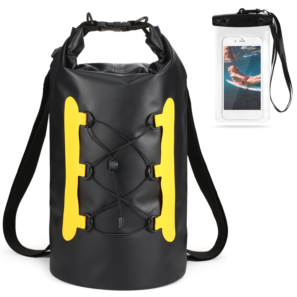 15L Waterdichte Dry Bag Met Telefoon Case Zwemmen Zak Roll Top Dry Sack Rugzak Voor Kajak Varen Vissen Surfen Rafting rivier