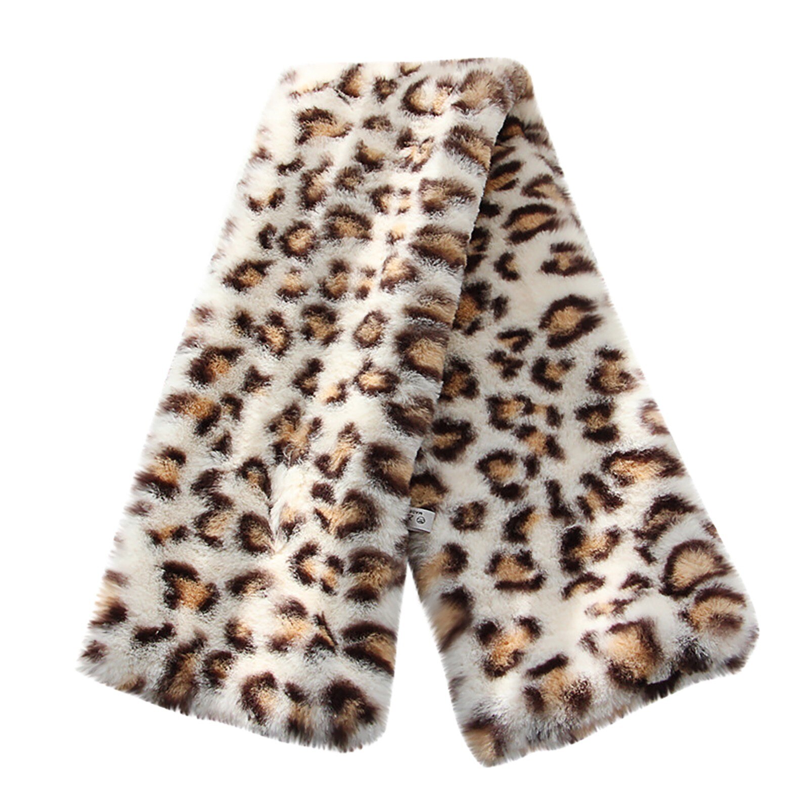 Women Leopard Print Scarves Wraps Winter Faux Villus Scarf Outerwear Lady Pearl Scarf Warm Multi-purpose Shawl Scarf Scarves: A