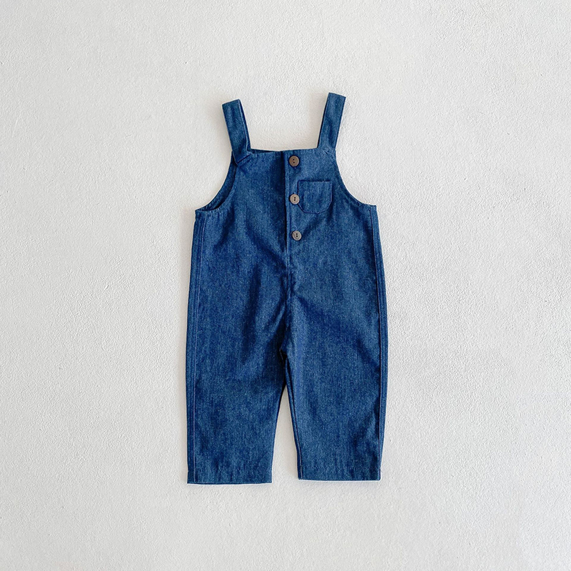 2022 Spring New Baby Denim Overalls Fashion Children Suspender Trousers Baby Boy Girl Clothes Cotton Pants 0-24M: 0-6M 66cm