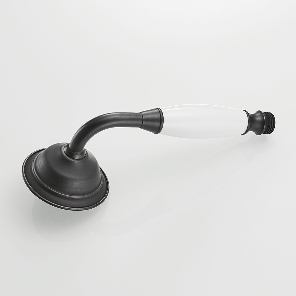 Shower Heads Chrome Brass Bathroom Hand Held Shower Sprayer Head With Luxury Ceramics Bath Round Rainfall Shower Faucet HJ-0527K