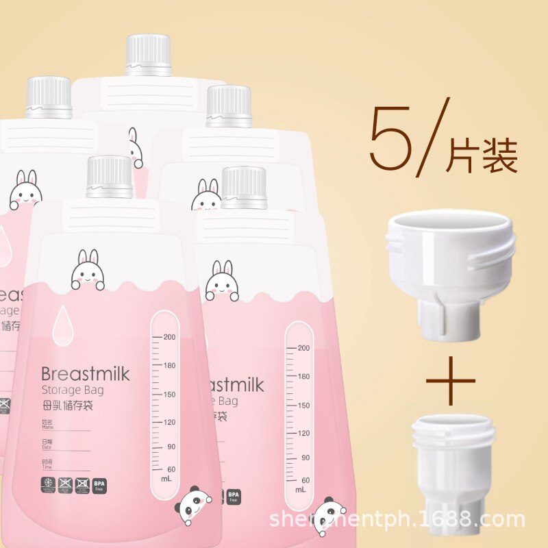 Sacs de stockage de lait maternel, 180 compte 6 Oz sacs de congélateur de lait pour le stockage d'allaitement à Long terme importé de corée, sans BPA: five  and two