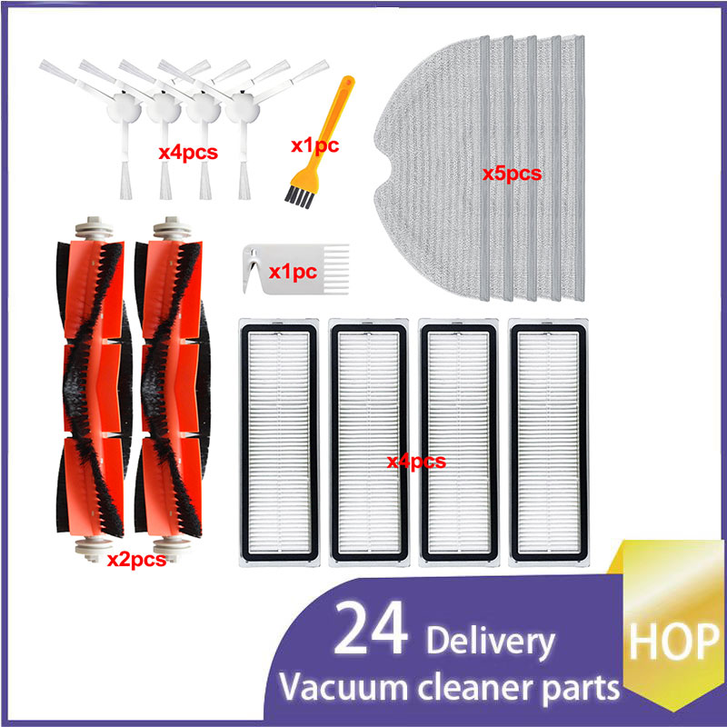 Hepa Filter for Xiaomi Mijia 1C 2C STYTJ01ZHM / Dreame F9 / Mi Robot Vacuum Mop Cleaner Roller Brush Accessories Spare Parts Kit: Beige