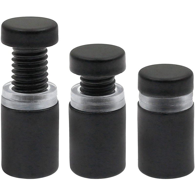 Tornillos separadores de 24 piezas, accesorios de montaje de separador de señal de pared, separador de vidrio publicitario, clavos para colgar, negro