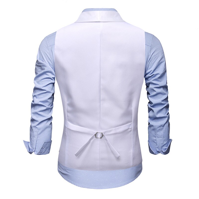 Mens White Tuxedo Vest Brand Shawl Collar Slim Fit Dress Vest Waistcoat Men Party Wedding Groom Vests Male Chaleco Hombre