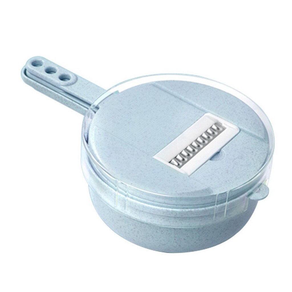 Wheat Straw Cutter Food Chopper Potato Slicer Vegetable Fruits Shredder 8 Pieces Multi-function Cutting Kitchen Grinding Device: Blue