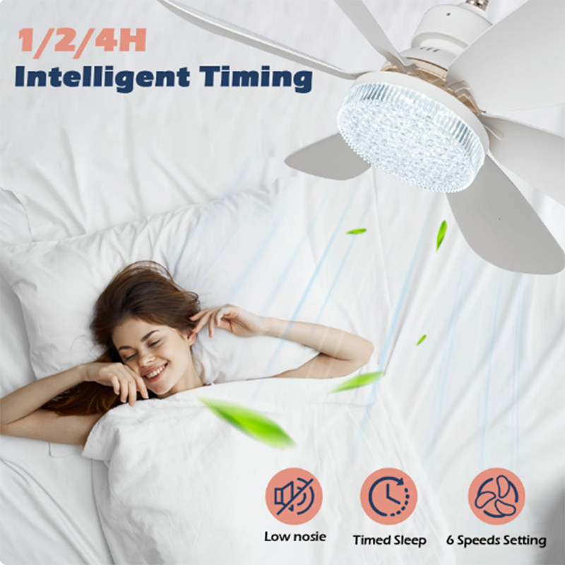 Ventilador de techo moderno con luz LED, de 20 pulgadas para habitación ventilador eléctrico, control remoto para atenuación de sala de estar, estudio, AC85-265V del hogar