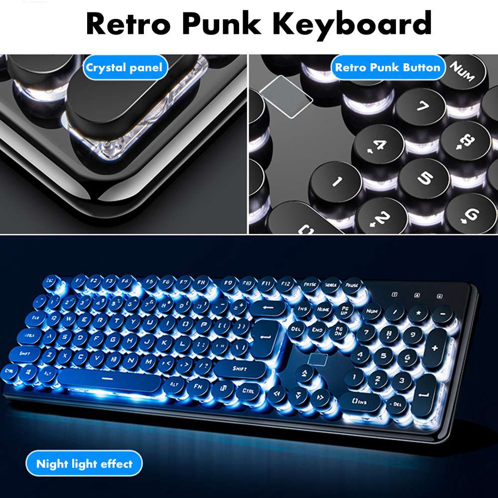 3 Pcs/set Keyboard Mouse Mice Headset Combos Set Game Luminous Keyboard 26 Keys Round Buttons Square Buttons Mechanical Mouse