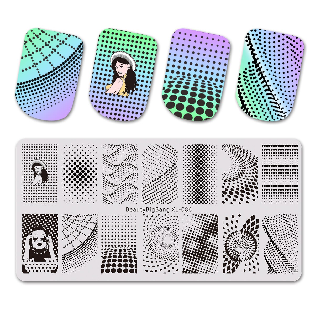 BeautyBigbang Nail Stamping Plates Cute Swan Cat Lips Heart Sweet Pattern Nail Art Stamps Template XL-104: 86