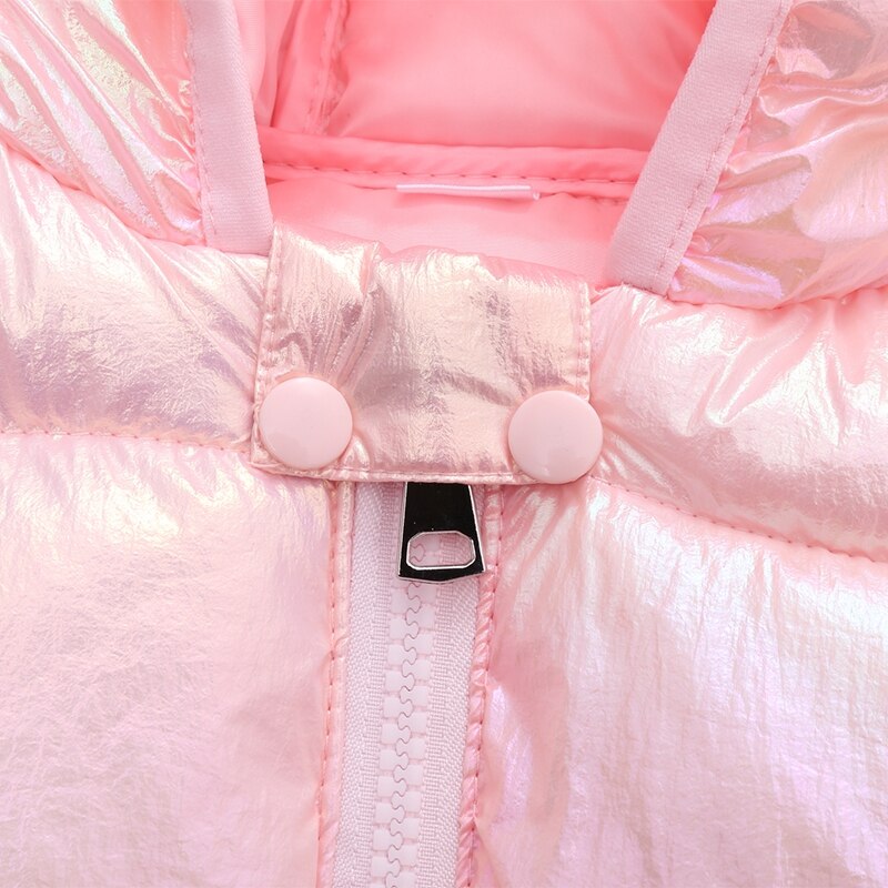 Winter kinder gewatteerde jas lichtgewicht casual gewatteerde jas voor middelgrote en kleine kinderen roze