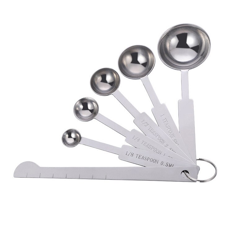 12PCS Measuring Spoons Measuring Cup Kitchen Coffee Sugar Scoop Cake Baking Flour Measuring Cups Kitchen Baking Tools Set: 6pcs Spoon