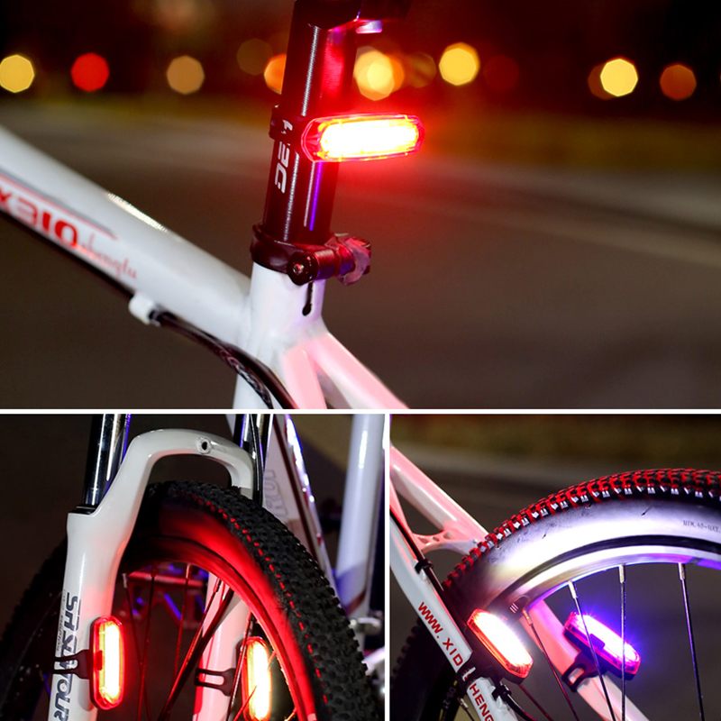 Luz trasera de bicicleta de carretera MTB, luz trasera de bicicleta LED recargable por USB, luces traseras de advertencia de bicicleta fáciles de instalar para seguridad de conducción nocturna