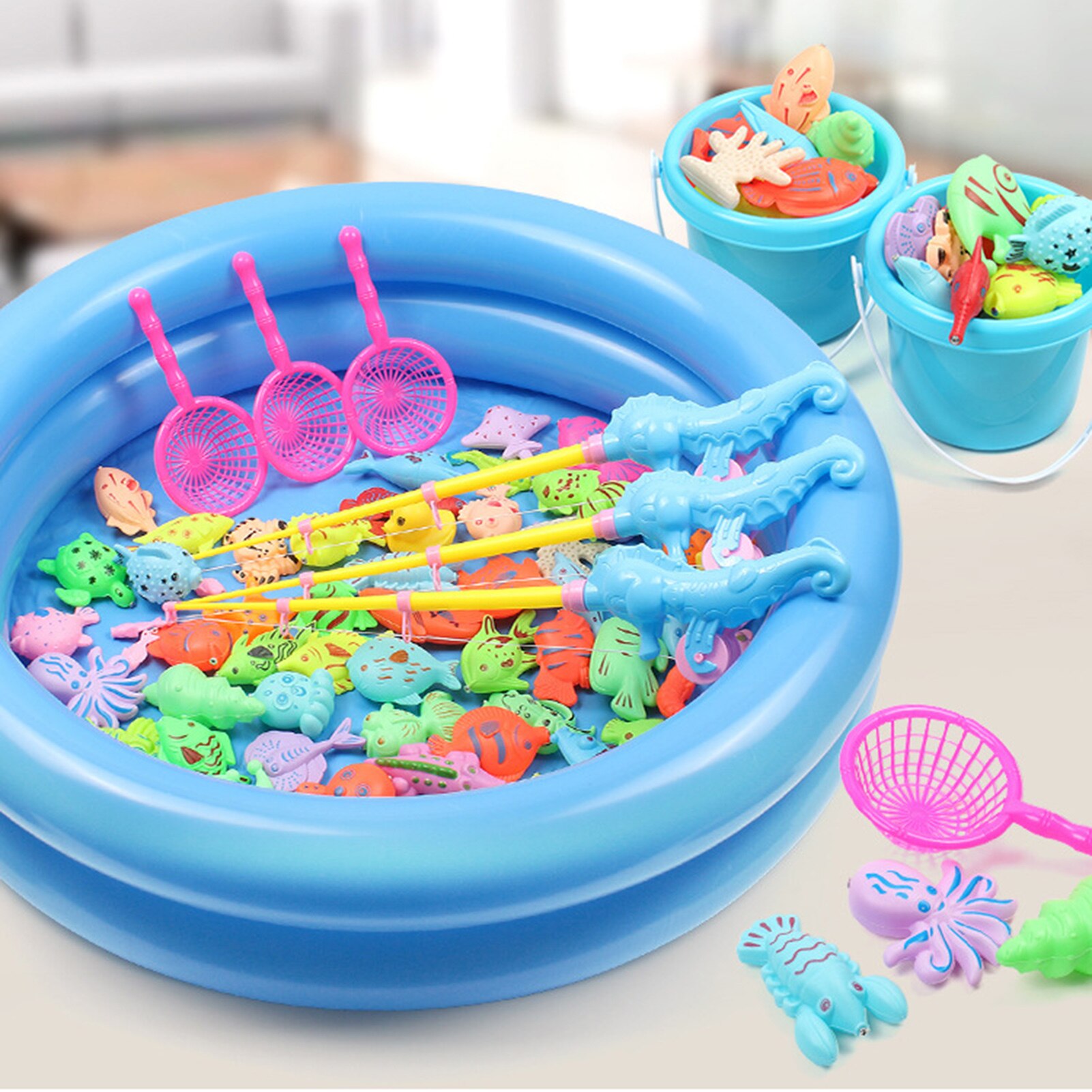 Kinderen Magnetische Vissen Speelgoed Fun Opblaasbare Peuter Spelen Water Speelgoed Ouder-kind Interactief Spel Vissen Zwembad Bad Speelgoed