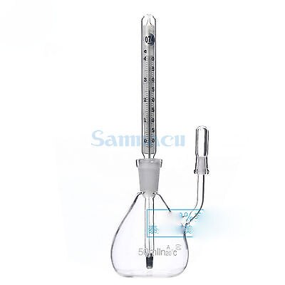 50ml With Thermometer Lab Glass Specific Gravity Bottle Pycnometer Class A